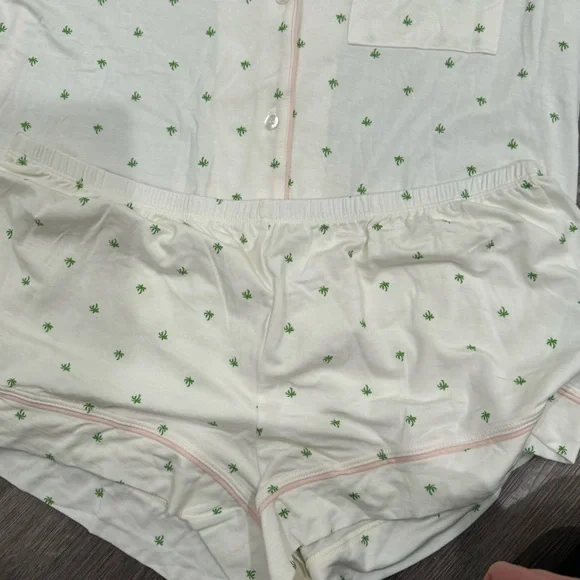 Eberjey Gisele Printed Modal Shortie Short Palm Bellini Pajamas PJ Set - Picture 6 of 9